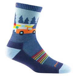 Darn Tough Van Wild Micro Crew Sock Kids' in Denim